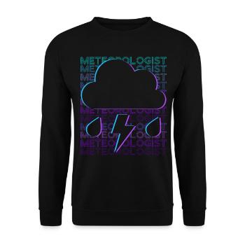 Meteorologist Meteorology Weather Frog Retro - Unisex Sweatshirt - black - Front - Alina (178cm) & Michal (187cm)