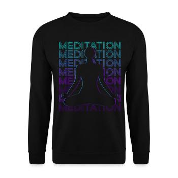 Méditation Yoga Méditation Rétro - Sweat-shirt Unisexe - noir - Devant - Alina (178cm) & Michal (187cm)