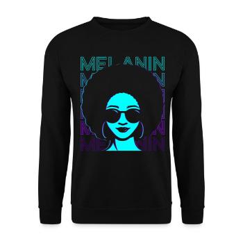 Melanin Schwarzer Stolz Schwarze Geschichte Retro - Unisex Pullover - Schwarz - Vorne - Alina (178cm) & Michal (187cm)