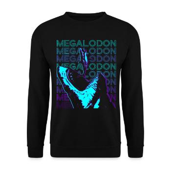 Megalodon Requin Rétro - Sweat-shirt Unisexe - noir - Devant - Alina (178cm) & Michal (187cm)