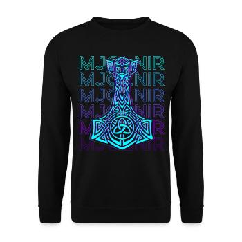 Mjolnir Thor Hammer Mythologie nordique Rétro - Sweat-shirt Unisexe - noir - Devant - Alina (178cm) & Michal (187cm)