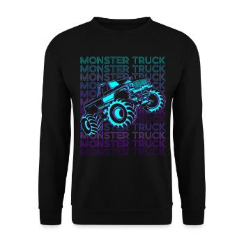 Monster Truck Retro - Unisex Sweatshirt - black - Front - Alina (178cm) & Michal (187cm)