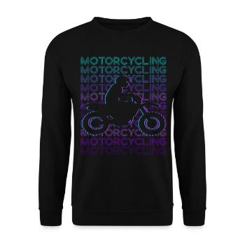 Motorcycling Motorcycle Biker Retro - Unisex Sweatshirt - black - Front - Alina (178cm) & Michal (187cm)