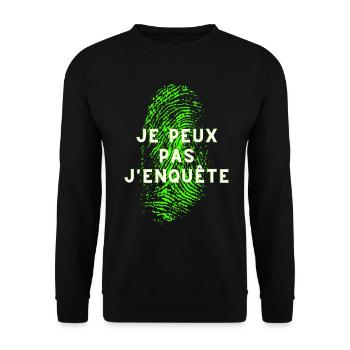 EMPREINTE DIGITALE JE PEUX PAS J ENQUÊTE - Sweat-shirt Unisexe - noir - Devant - Alina (178cm) & Michal (187cm)