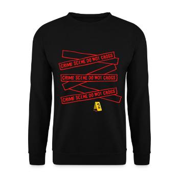 DÉTECTIVE POLICE LINES INDICE ENQUÊTE - Sweat-shirt Unisexe - noir - Devant - Alina (178cm) & Michal (187cm)