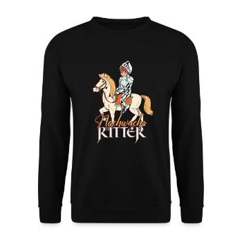 Ritter Junge - Nachwuchs Ritter - Unisex Pullover - Schwarz - Vorne - Alina (178cm) & Michal (187cm)