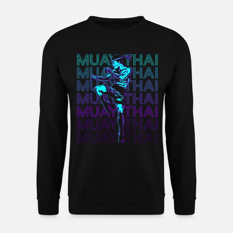 Muay Thai Retro - Unisex Pullover - Schwarz