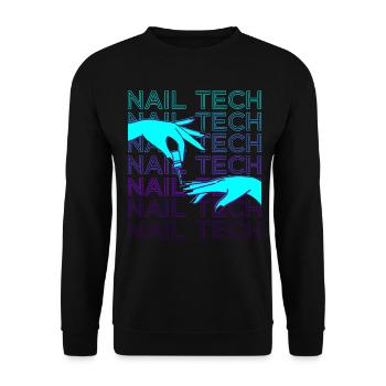 Nail Tech Nail Technician Manicurist Retro - Unisex Sweatshirt - black - Front - Alina (178cm) & Michal (187cm)