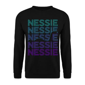 Loch Ness Monster Nessie Kryptide Kryptozoologie - Unisex Pullover - Schwarz - Vorne - Alina (178cm) & Michal (187cm)