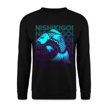 Koi Fish Carp Japanese Nishikigoi Retro - Unisex Sweatshirt - black - Front - Alina (178cm) & Michal (187cm)
