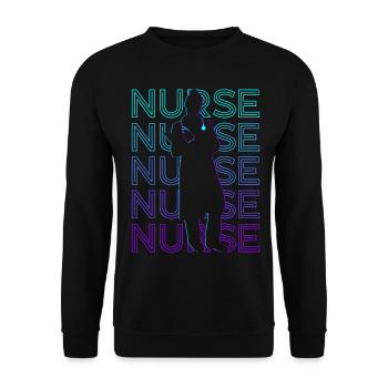 Nurse RN Nursing Retro - Unisex Sweatshirt - black - Front - Alina (178cm) & Michal (187cm)