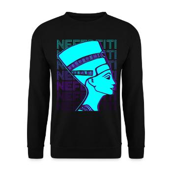 Nofretete Ägyptische Königin Altes Ägypten Retro - Unisex Pullover - Schwarz - Vorne - Alina (178cm) & Michal (187cm)
