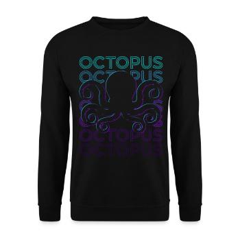 Oktopus Retro - Unisex Pullover - Schwarz - Vorne - Alina (178cm) & Michal (187cm)