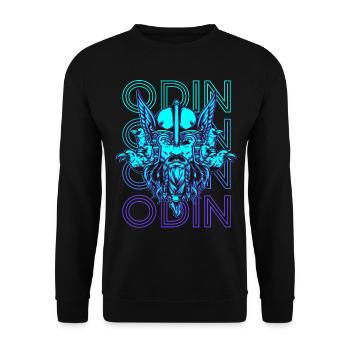 Odin Viking Celtic Norse Mythology War - Unisex Sweatshirt - black - Front - Alina (178cm) & Michal (187cm)