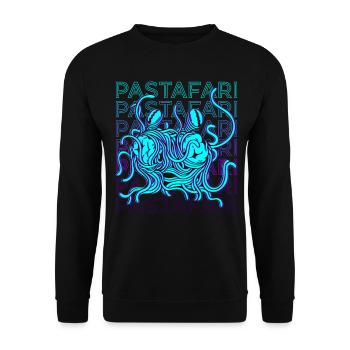 Fliegendes Spaghettimonster Pastafari Pastafariani - Unisex Pullover - Schwarz - Vorne - Alina (178cm) & Michal (187cm)