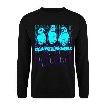 Sittich Retro - Unisex Pullover - Schwarz - Vorne - Alina (178cm) & Michal (187cm)