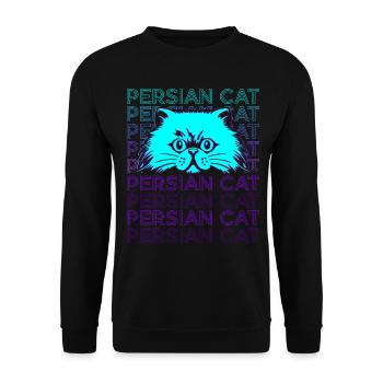 Perserkatze Retro - Unisex Pullover - Schwarz - Vorne - Alina (178cm) & Michal (187cm)