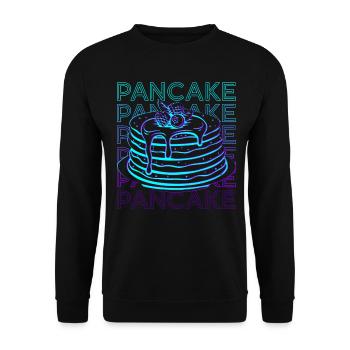 Pfannkuchen Retro - Unisex Pullover - Schwarz - Vorne - Alina (178cm) & Michal (187cm)