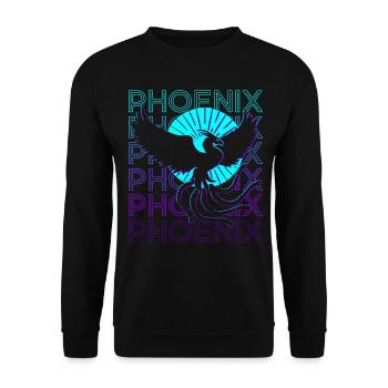 Phoenix Rétro - Sweat-shirt Unisexe - noir - Devant - Alina (178cm) & Michal (187cm)
