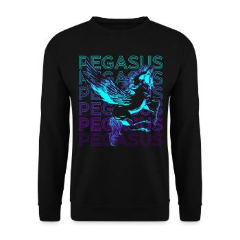 Pegasus Greek Mythology Winged Horse A - Unisex Sweatshirt - black - Front - Alina (178cm) & Michal (187cm)