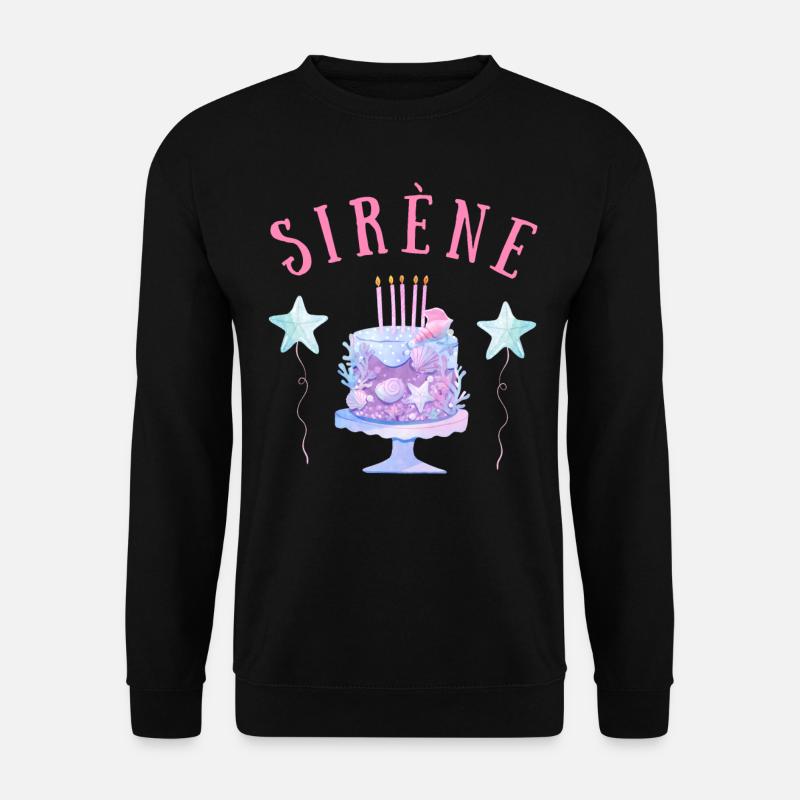 sirène anniversaire gâteau - Sweat-shirt Unisexe - noir