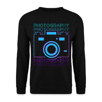 Fotografie Fotograf Kamera Retro - Unisex Pullover - Schwarz - Vorne - Alina (178cm) & Michal (187cm)