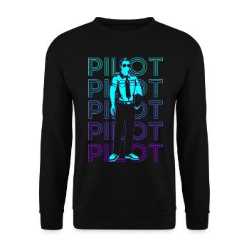 Pilot Aviation Aviator Retro - Unisex Sweatshirt - black - Front - Alina (178cm) & Michal (187cm)