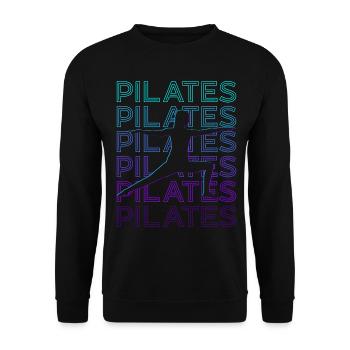 Pilates Fitness Training Retro - Unisex Sweatshirt - black - Front - Alina (178cm) & Michal (187cm)