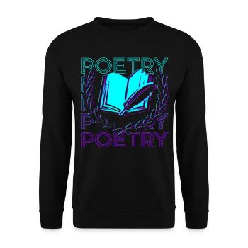 Poetry Poetic Poet Writer Author Ret - Unisex Sweatshirt - black - Front - Alina (178cm) & Michal (187cm)