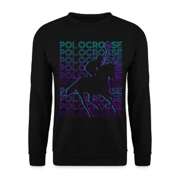 Polocrosse Spieler Retro - Unisex Pullover - Schwarz - Vorne - Alina (178cm) & Michal (187cm)