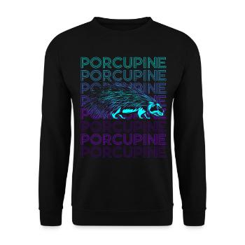 Porc-épic Rétro - Sweat-shirt Unisexe - noir - Devant - Alina (178cm) & Michal (187cm)