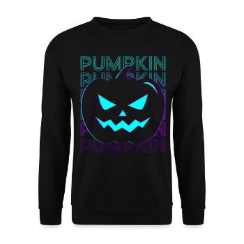 Pumpkin Head Jack O Lantern Halloween Retro - Unisex Sweatshirt - black - Front - Alina (178cm) & Michal (187cm)