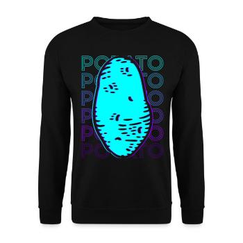 Potato Retro - Unisex Sweatshirt - black - Front - Alina (178cm) & Michal (187cm)