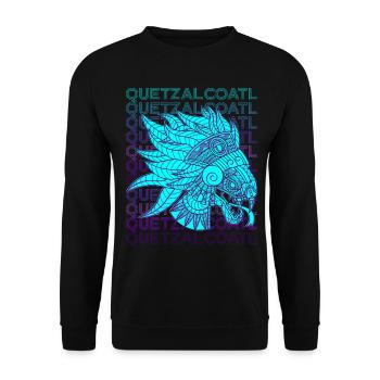 Quetzalcoatl Azteken Gefiederte Schlange Maya Inka - Unisex Pullover - Schwarz - Vorne - Alina (178cm) & Michal (187cm)