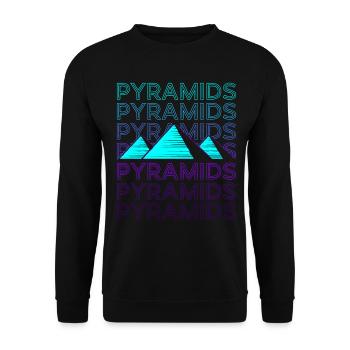 Pyramiden Ägyptische Pyramide Retro - Unisex Pullover - Schwarz - Vorne - Alina (178cm) & Michal (187cm)