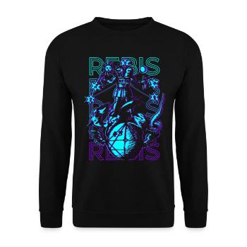 Rebis Alchemy Alchemist Magnum Opus Retro - Unisex Sweatshirt - black - Front - Alina (178cm) & Michal (187cm)