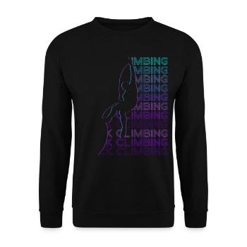 Rock Climbing Rock Climber Retro - Unisex Sweatshirt - black - Front - Alina (178cm) & Michal (187cm)