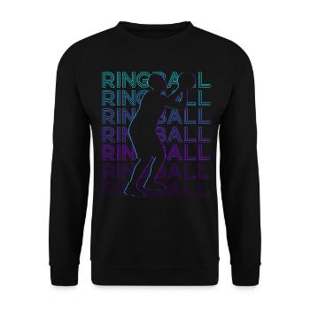 Joueur de Ringball Rétro - Sweat-shirt Unisexe - noir - Devant - Alina (178cm) & Michal (187cm)