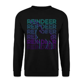 Reindeer Retro - Unisex Sweatshirt - black - Front - Alina (178cm) & Michal (187cm)