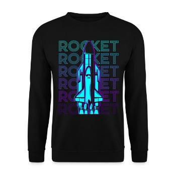 Rakete Raumschiff Space Shuttle Retro - Unisex Pullover - Schwarz - Vorne - Alina (178cm) & Michal (187cm)