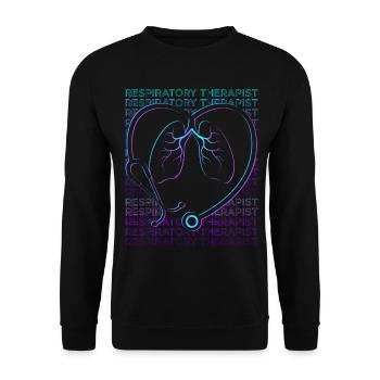 Respiratory Therapist Respiratory Therapy Retro - Unisex Sweatshirt - black - Front - Alina (178cm) & Michal (187cm)