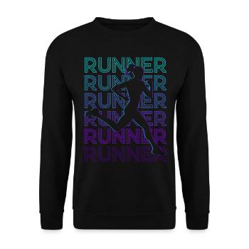 Runners Run Rétro - Sweat-shirt Unisexe - noir - Devant - Alina (178cm) & Michal (187cm)