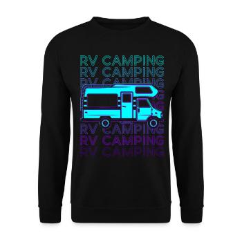 Motorhome Camping Motorhome Retro - Unisex Sweatshirt - black - Front - Alina (178cm) & Michal (187cm)
