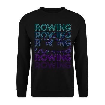 Rudern Retro - Unisex Pullover - Schwarz - Vorne - Alina (178cm) & Michal (187cm)
