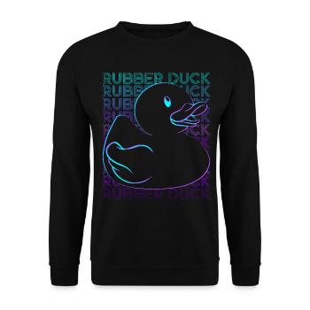Gummi-Ente Retro - Unisex Pullover - Schwarz - Vorne - Alina (178cm) & Michal (187cm)