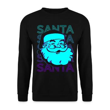 Père Noël Rétro - Sweat-shirt Unisexe - noir - Devant - Alina (178cm) & Michal (187cm)