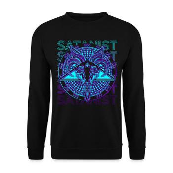 Satanist Satan Baphomet Occultism Cult Pagan - Unisex Sweatshirt - black - Front - Alina (178cm) & Michal (187cm)