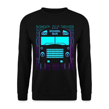 School bus driver Retro - Unisex Sweatshirt - black - Front - Alina (178cm) & Michal (187cm)