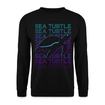 Turtle Retro - Unisex Sweatshirt - black - Front - Alina (178cm) & Michal (187cm)