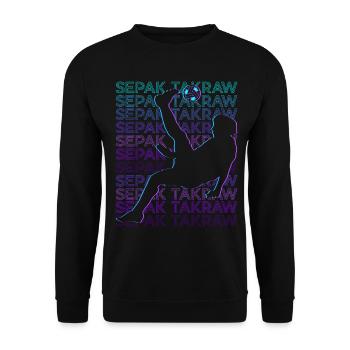 Sepak Takraw Player Retro - Unisex Sweatshirt - black - Front - Alina (178cm) & Michal (187cm)